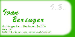 ivan beringer business card